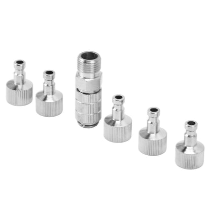 6PCS Airbrush Adapter Set Stainless Steel Airbrush Quick Release Fittings Airbrush Connector Kit