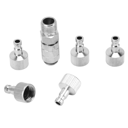 6PCS Airbrush Adapter Set Stainless Steel Airbrush Quick Release Fittings Airbrush Connector Kit