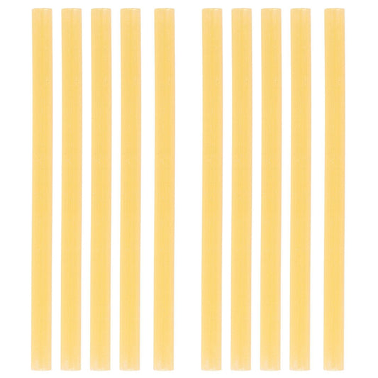 Yellow hot melt glue sticks, bundle of 10 straight rods