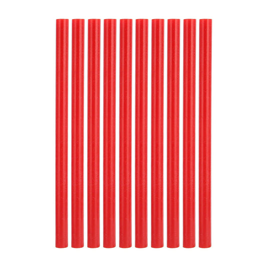Hot melt glue sticks set of 10, red, 11x200mm, cylindrical rods