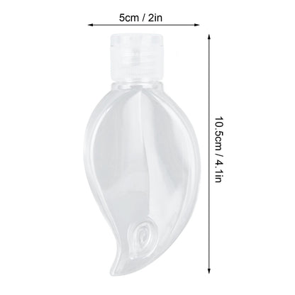 2Set 50ml Travel Bottle with Keychain Flip Cap Plastic Liquid Bottle Refillable Leakproof Transparent Squeeze ContainerMaple Leaf