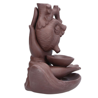 Ceramic Incense Burner Waterfall Backflow Incense Holder Ornament for Home Bedroom Office Sauna SPA