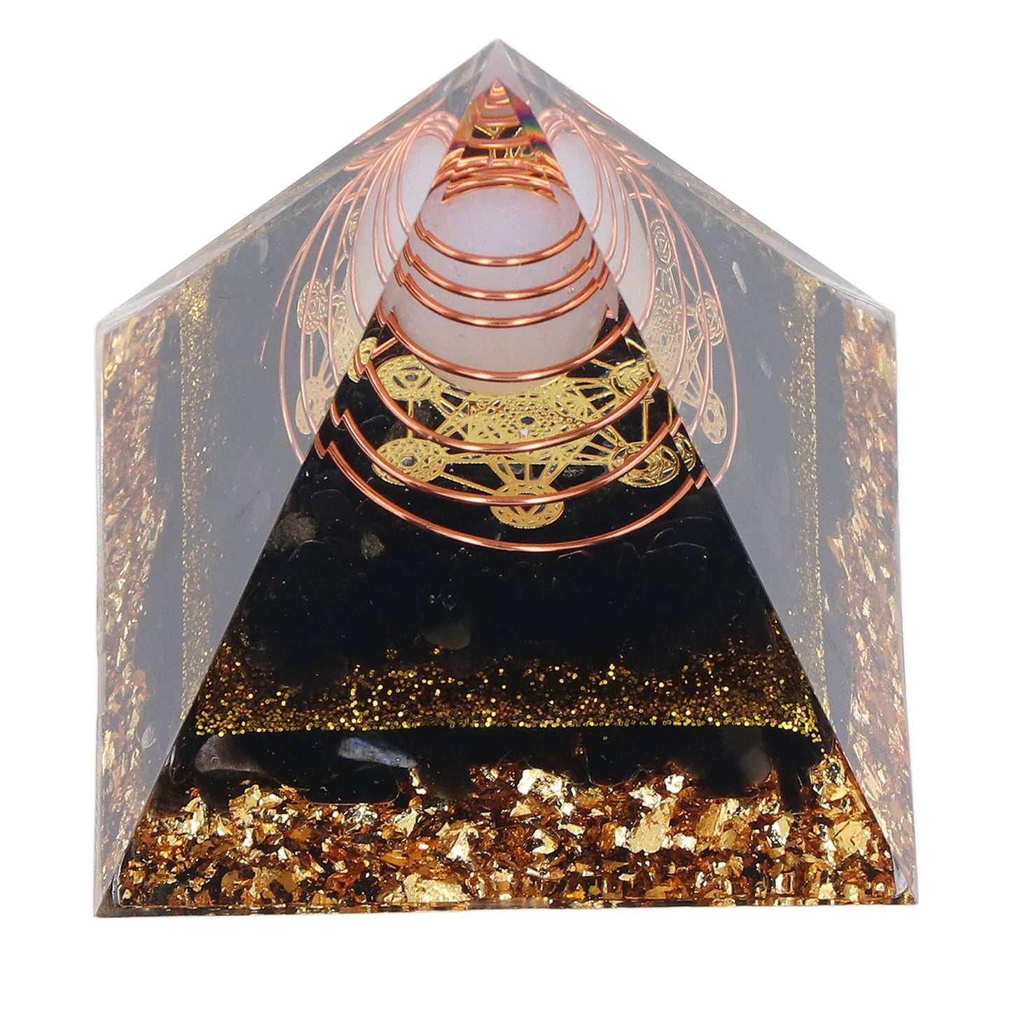 Orgone Pyramid Decorative Balancing Energy Power Stone Pyramid Ornament for Yoga Meditation Bedroom