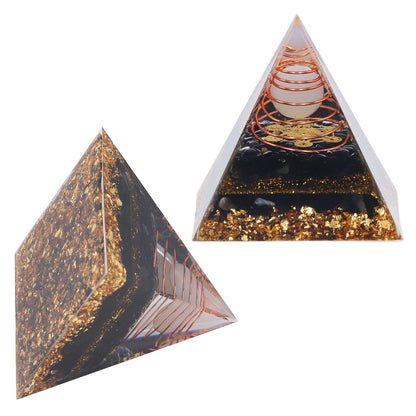 Orgone Pyramid Decorative Balancing Energy Power Stone Pyramid Ornament for Yoga Meditation Bedroom