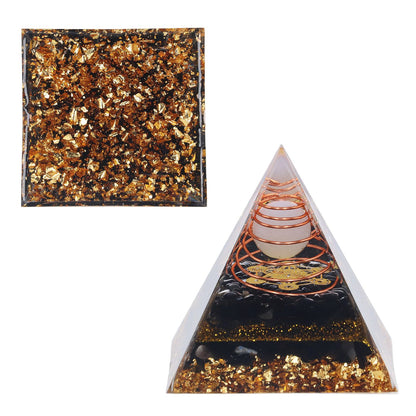 Orgone Pyramid Decorative Balancing Energy Power Stone Pyramid Ornament for Yoga Meditation Bedroom
