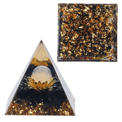 Orgone Healing Pyramid Energy Balancing Positive Power Stone Pyramid Decoration for Meditation Bedroom Office