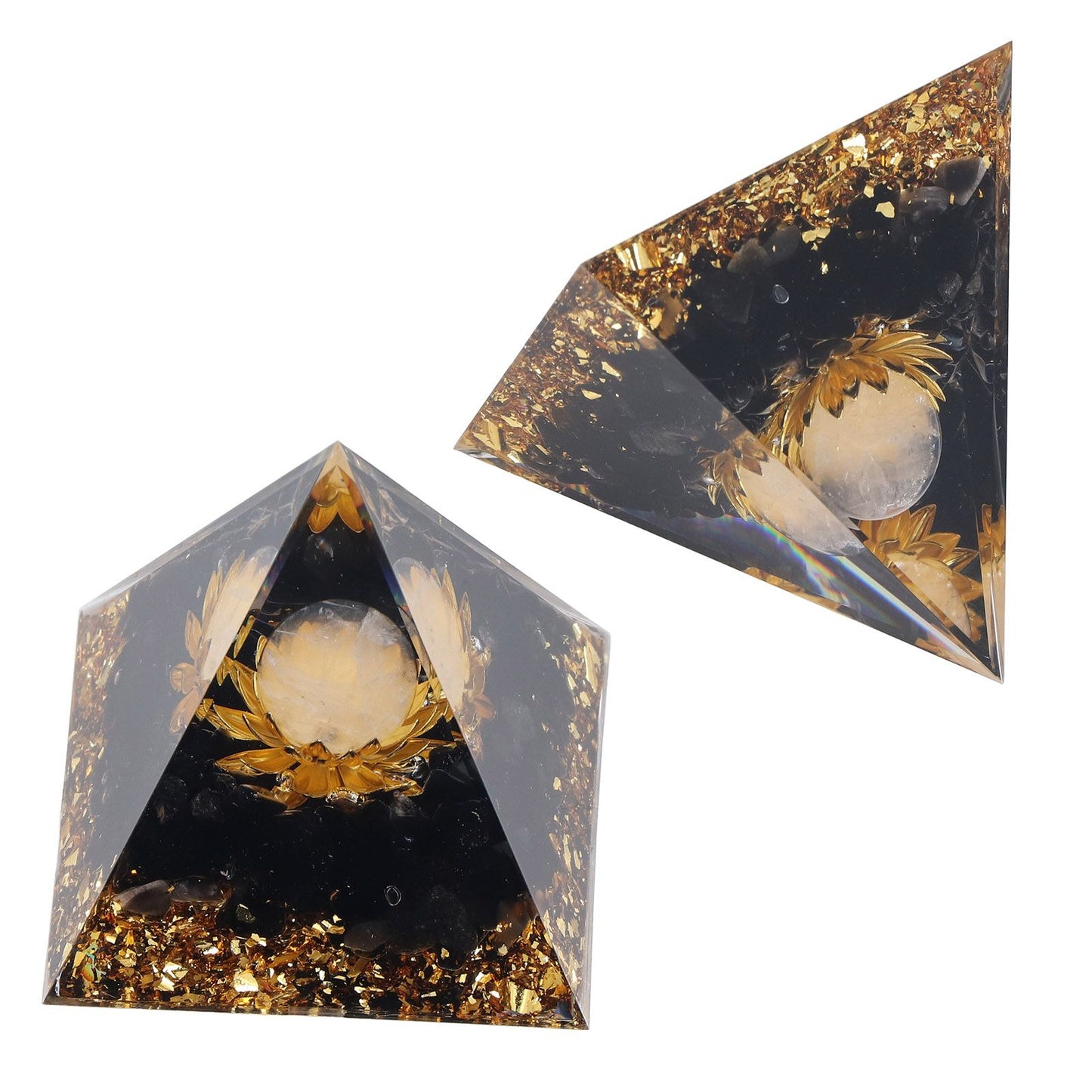 Orgone Healing Pyramid Energy Balancing Positive Power Stone Pyramid Decoration for Meditation Bedroom Office