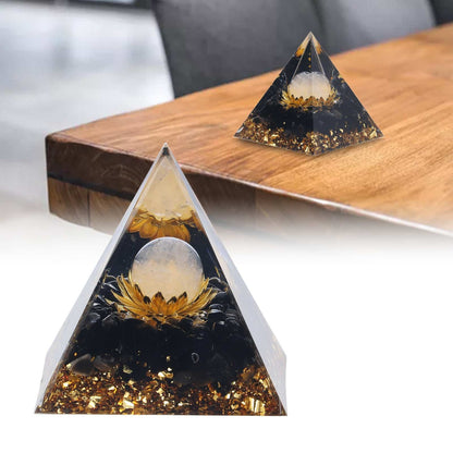 Orgone Healing Pyramid Energy Balancing Positive Power Stone Pyramid Decoration for Meditation Bedroom Office