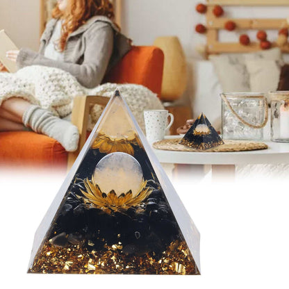 Orgone Healing Pyramid Energy Balancing Positive Power Stone Pyramid Decoration for Meditation Bedroom Office