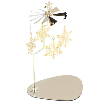 Candle Holder Round Triangle Tray Romantic European Style Stainless Steel Rotating Aromatherapy Wind Chime Candle Holder Snowflake