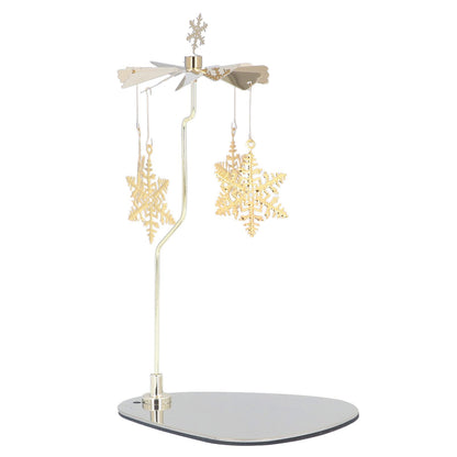 Candle Holder Round Triangle Tray Romantic European Style Stainless Steel Rotating Aromatherapy Wind Chime Candle Holder Snowflake