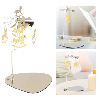 Candle Holder Round Triangle Tray Romantic European Style Stainless Steel Rotating Aromatherapy Wind Chime Candle Holder Trojan