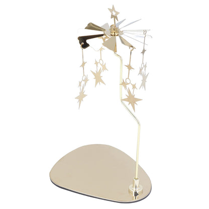Candle Holder Round Triangle Tray Romantic European Style Stainless Steel Rotating Aromatherapy Wind Chime Candle Holder Star
