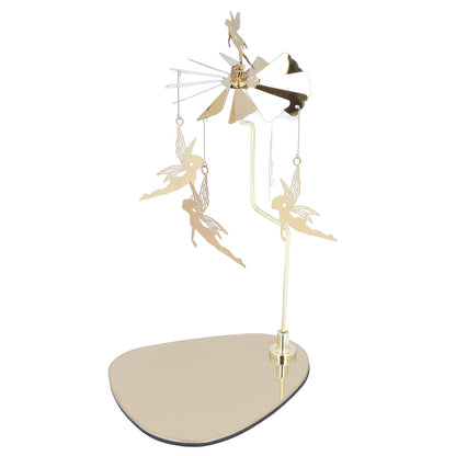 Candle Holder Round Triangle Tray Romantic European Style Stainless Steel Rotating Aromatherapy Wind Chime Candle Holder Little Fairy