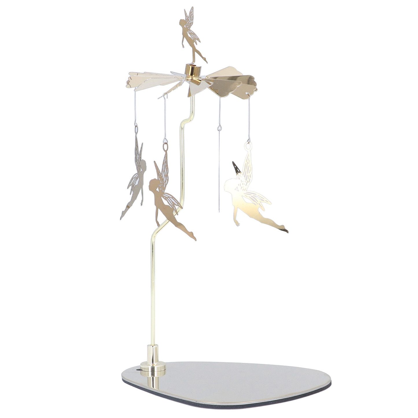Candle Holder Round Triangle Tray Romantic European Style Stainless Steel Rotating Aromatherapy Wind Chime Candle Holder Little Fairy