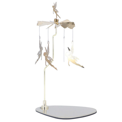 Candle Holder Round Triangle Tray Romantic European Style Stainless Steel Rotating Aromatherapy Wind Chime Candle Holder Little Fairy