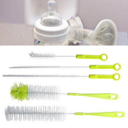 Water Bottle Brush 5pcs Long Handle Cleaning Brush for Narrow Neck Water Bottle Baby Bottle Coffee GrinderGreen