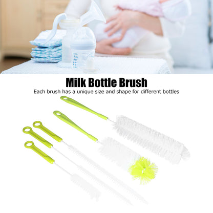 Water Bottle Brush 5pcs Long Handle Cleaning Brush for Narrow Neck Water Bottle Baby Bottle Coffee GrinderGreen