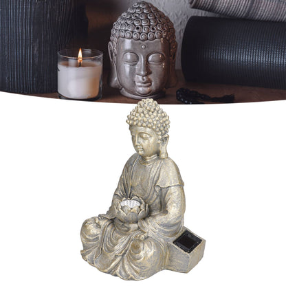 Home Buddha Garden Light Solar Powered Zen Buddha Garden Statue for Yard Garden Patio Deck