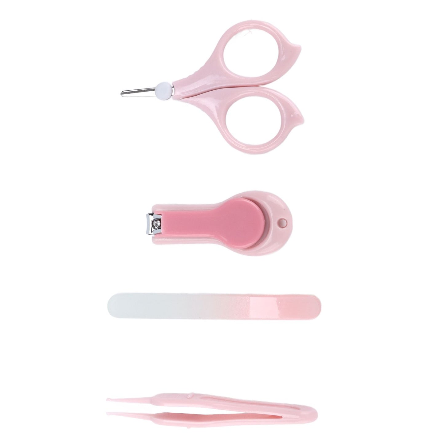 Nail Clippers Kit Cartoon Shape Stainless Steel Baby Nail Trimmer with Tweezers Nail File Storage Box for Baby Nail CarePink