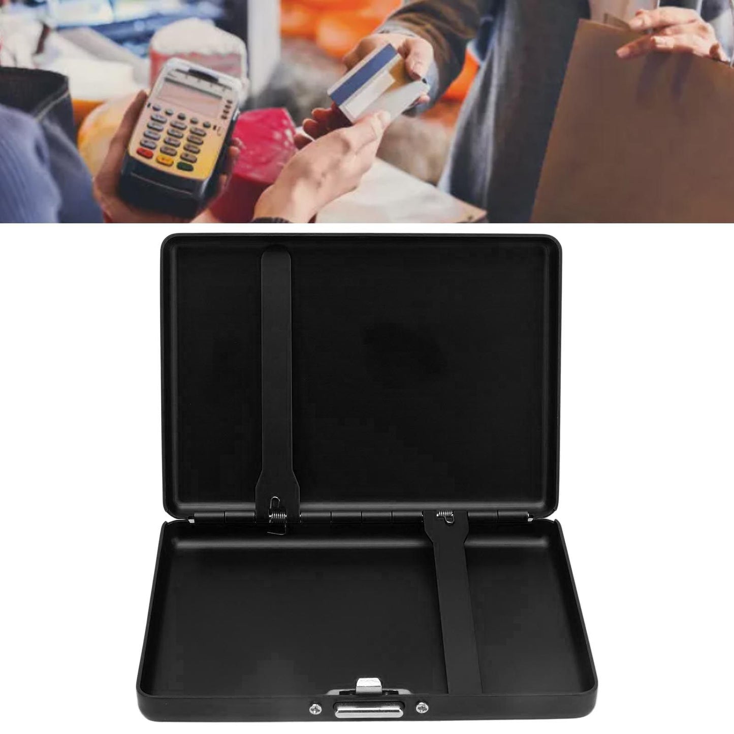 Cigarette Case Aluminium Alloy High Durability Fashion Glossy Exquisite Texture Cigarette Holder for Travel OutdoorBlack
