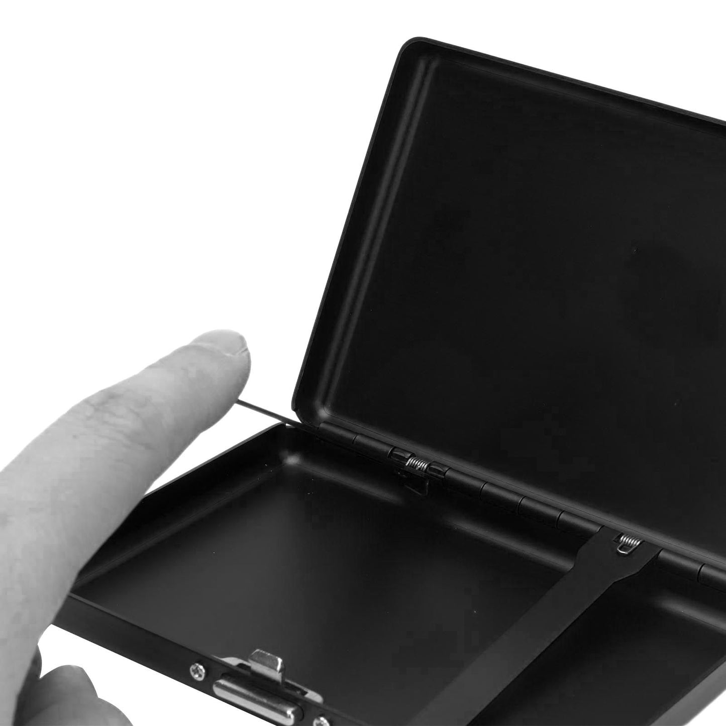 Cigarette Case Aluminium Alloy High Durability Fashion Glossy Exquisite Texture Cigarette Holder for Travel OutdoorBlack
