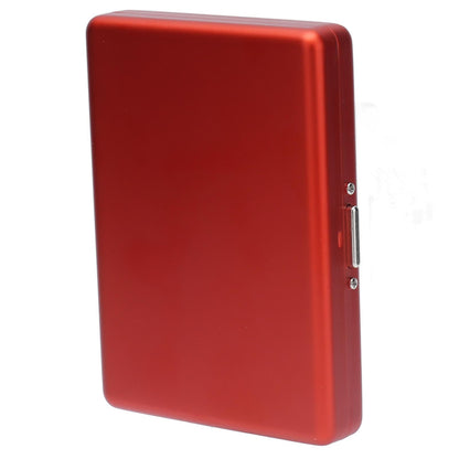 Cigarette Case Aluminium Alloy High Durability Fashion Glossy Exquisite Texture Cigarette Holder for Travel OutdoorRed