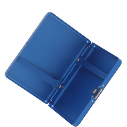Cigarette Case Aluminium Alloy High Durability Fashion Glossy Exquisite Texture Cigarette Holder for Travel OutdoorBlue