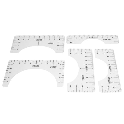 T Shirt Ruler Reusable PVC Shirt Guide Ruler Round Neck Alignment Ruler for Household Office