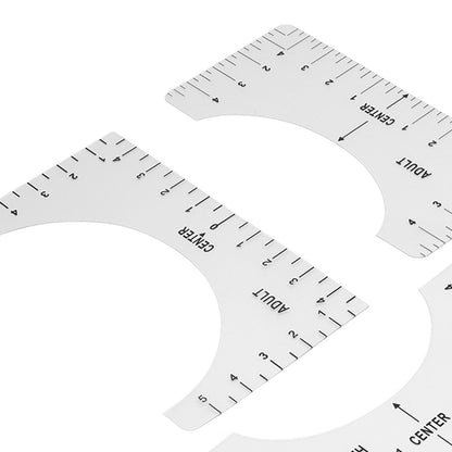 T Shirt Ruler Reusable PVC Shirt Guide Ruler Round Neck Alignment Ruler for Household Office