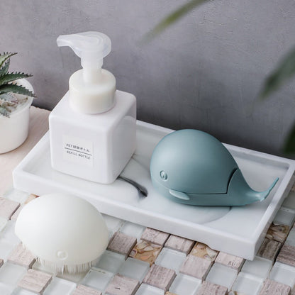 Clothes Cleaning Brush Soft Bristles Cute Whale Shape Portable Shoes Scrubbing Brush for Home TravelWhite