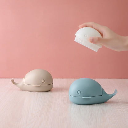 Clothes Cleaning Brush Soft Bristles Cute Whale Shape Portable Shoes Scrubbing Brush for Home TravelBeige