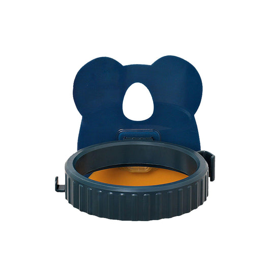 Blue cartoon koala wall hair dryer storage holder with ribbed ring cradle