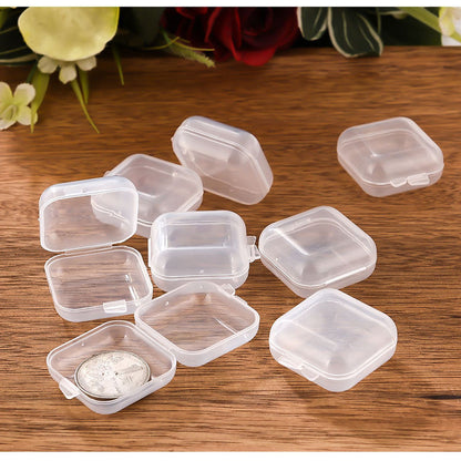 Small Clear Box Transparent Sturdy Durable PP Glossy Surface Wide Application Bead Box for Jewelry Pills Earplug