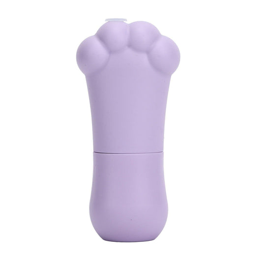 Purple silicone ice roller tool with cat-paw claw top and smooth cylindrical body