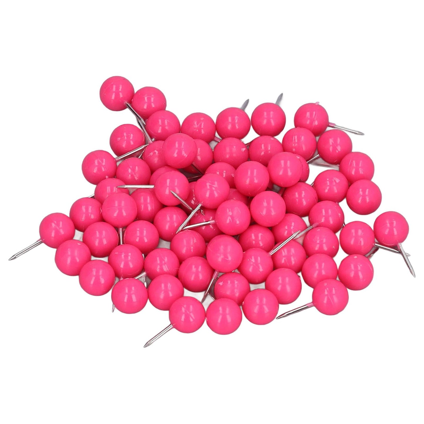 100Pcs Push Pins Map Tacks Steel Plastic Decorative Marking Pins for Cork Boards 9.5x20mm Rose Red