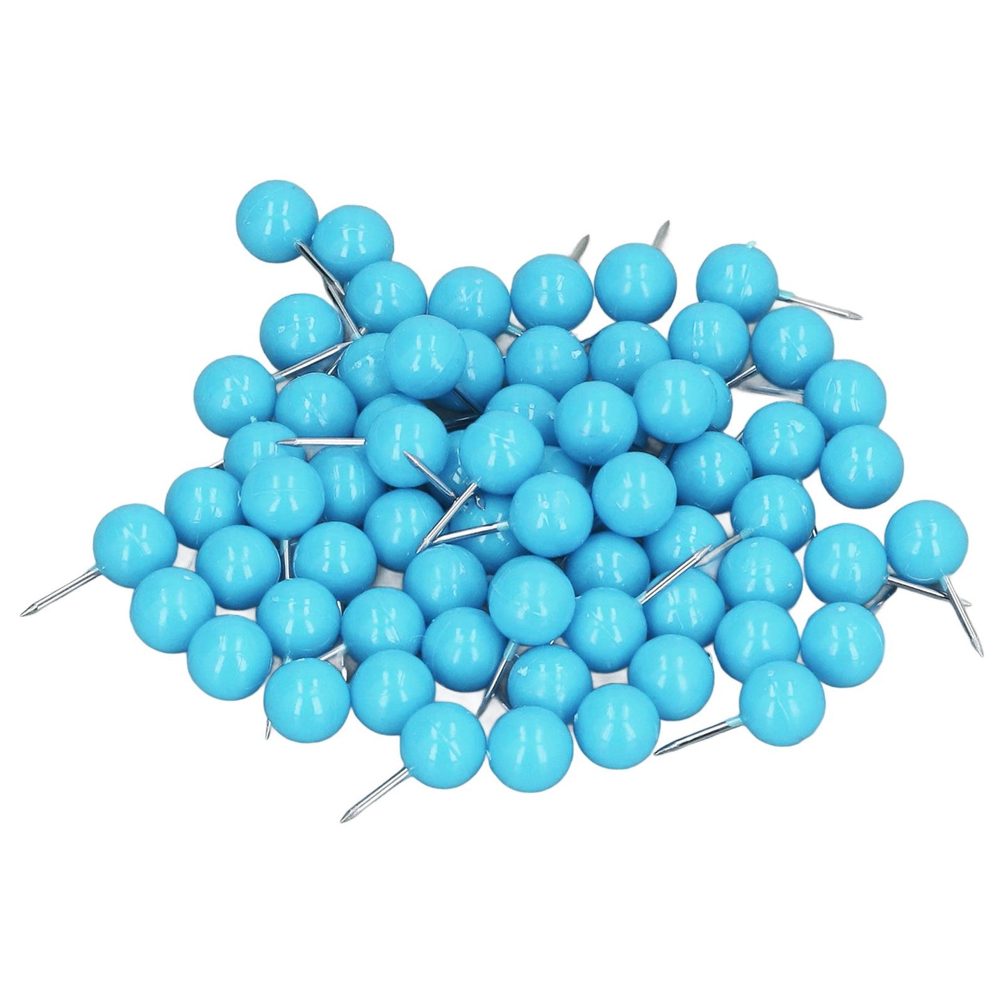 100Pcs Push Pins Map Tacks Steel Plastic Decorative Marking Pins for Cork Boards 9.5x20mm Blue