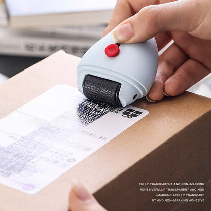 Identity Protection Roller Stamps Effective Cover Protect Intimacy Mini Portable Box Cutter for Household Express Station Blue