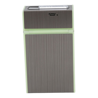 Luminous Cigarette Case USB Rechargeable Cigarette Box with Electric Lighter for Whole Package 20pcs 84‑100mm Cigarettes Black