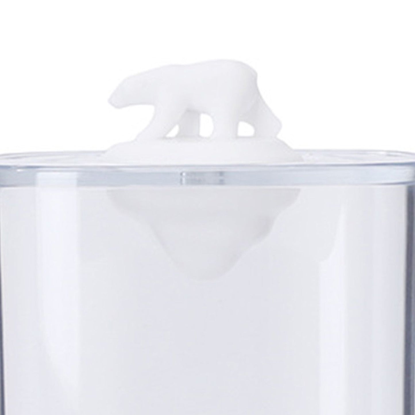 Bathroom Containers Multifunction Transparent Cotton Swabs Storage Canister with Lid for Home White Bear