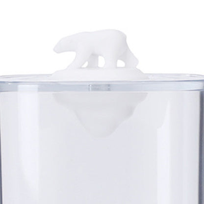 Bathroom Containers Multifunction Transparent Cotton Swabs Storage Canister with Lid for Home White Bear