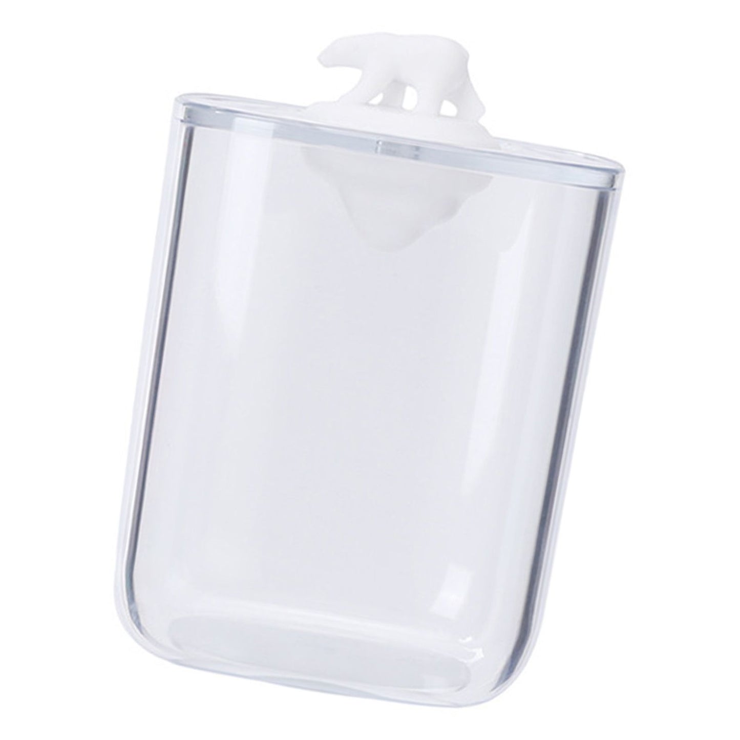 Bathroom Containers Multifunction Transparent Cotton Swabs Storage Canister with Lid for Home White Bear