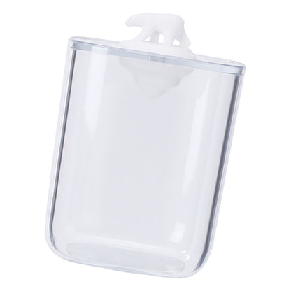 Bathroom Containers Multifunction Transparent Cotton Swabs Storage Canister with Lid for Home White Bear