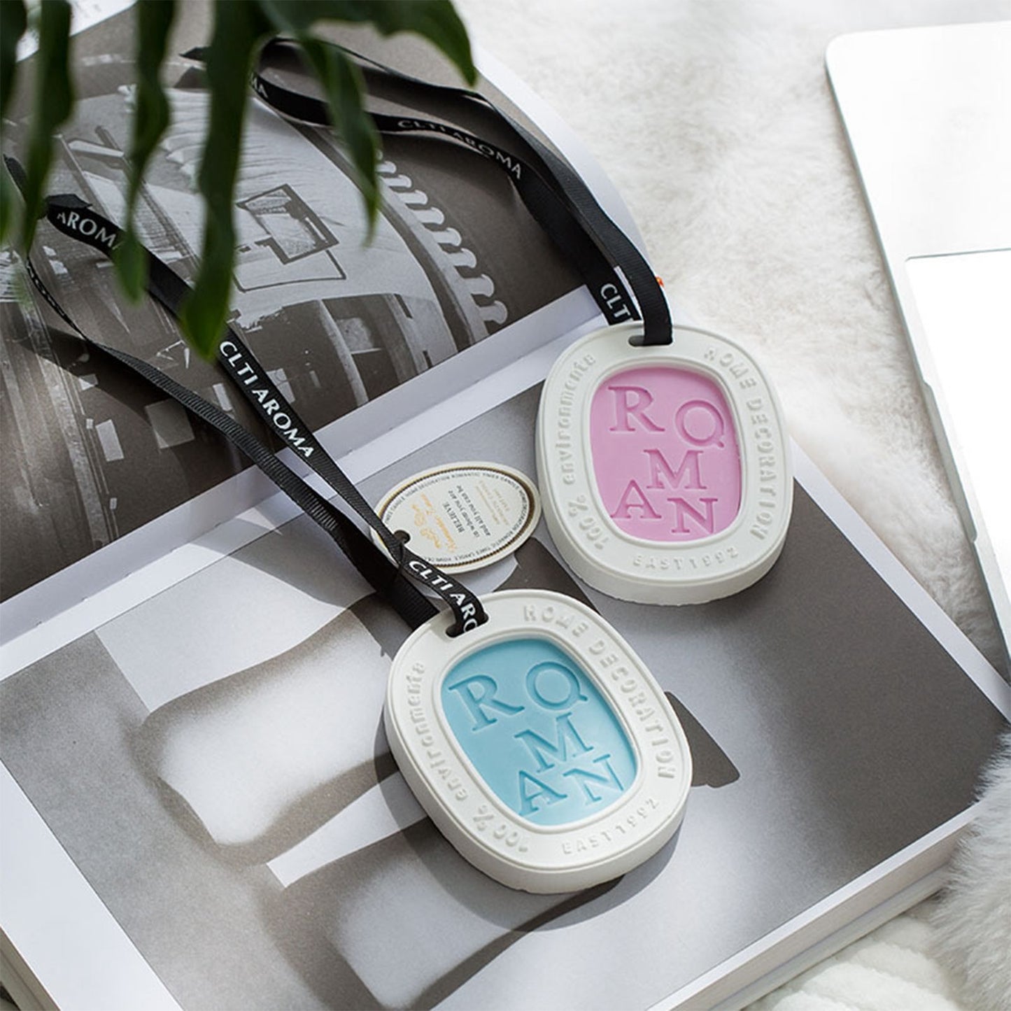 Hanging Aromatherapy Wax Tablets Home Closet Odor Freshener Car Solid Air Freshener Pendant