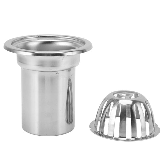 Stainless steel round floor drain parts: drain body with separate slotted grate