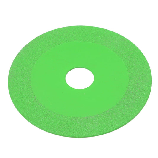 Green diamond cutting disc with center hole, wide circular profile