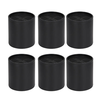 6PCS Furniture Leg Extender Plastic Round 4in Rise Black Furniture Risers for Home Office Sofa