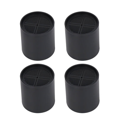 6PCS Furniture Leg Extender Plastic Round 4in Rise Black Furniture Risers for Home Office Sofa