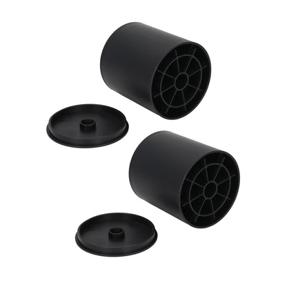 6PCS Furniture Leg Extender Plastic Round 4in Rise Black Furniture Risers for Home Office Sofa