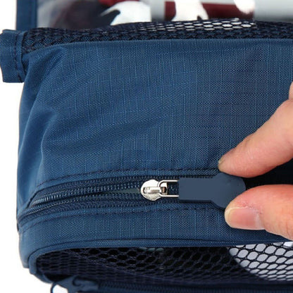 Hanging Toiletry Bag Cosmetic Bag Foldable Makeup Bag with Hook and Tote Navy Blue 24x18.5x9.5cm for Travel